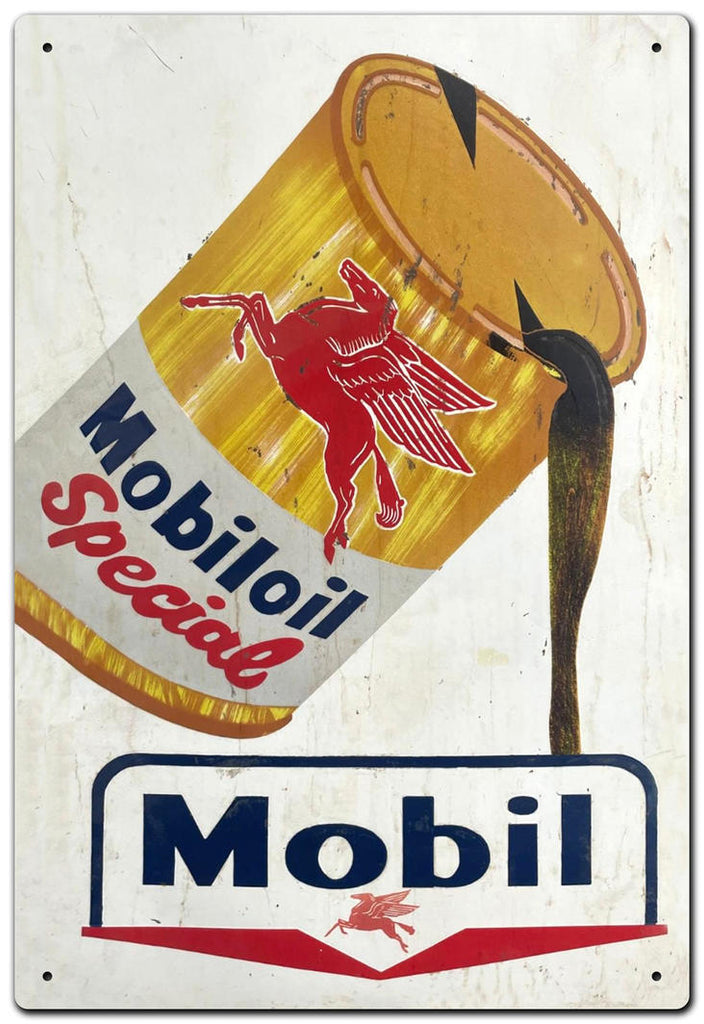 Metal Tin Sign - Mobil Oil Collectible - Gift Ideas 4 Mancave Bar Signs