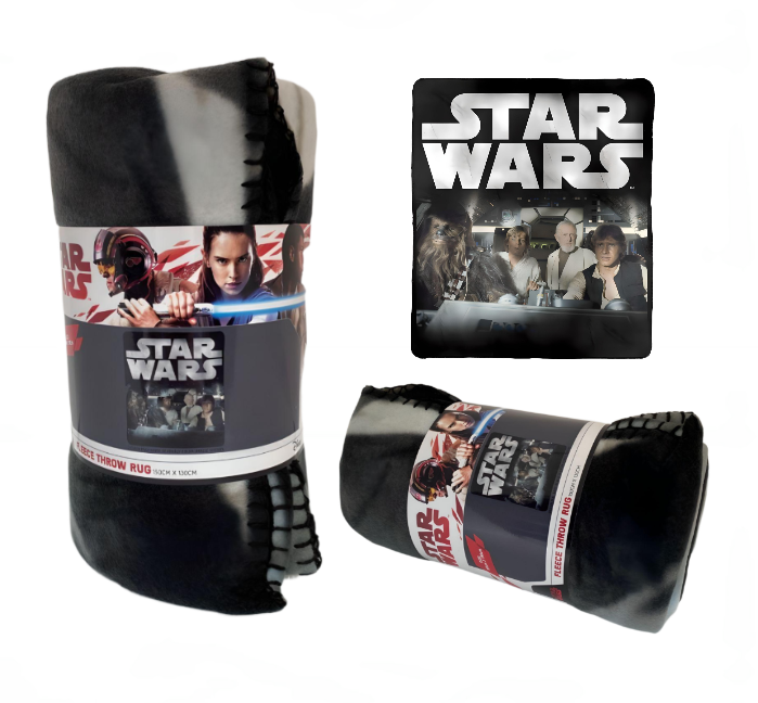 Polar Fleece Blanket - Throw - Star Wars - Han, Luke, Obi Wan, Chewy - Gift Idea