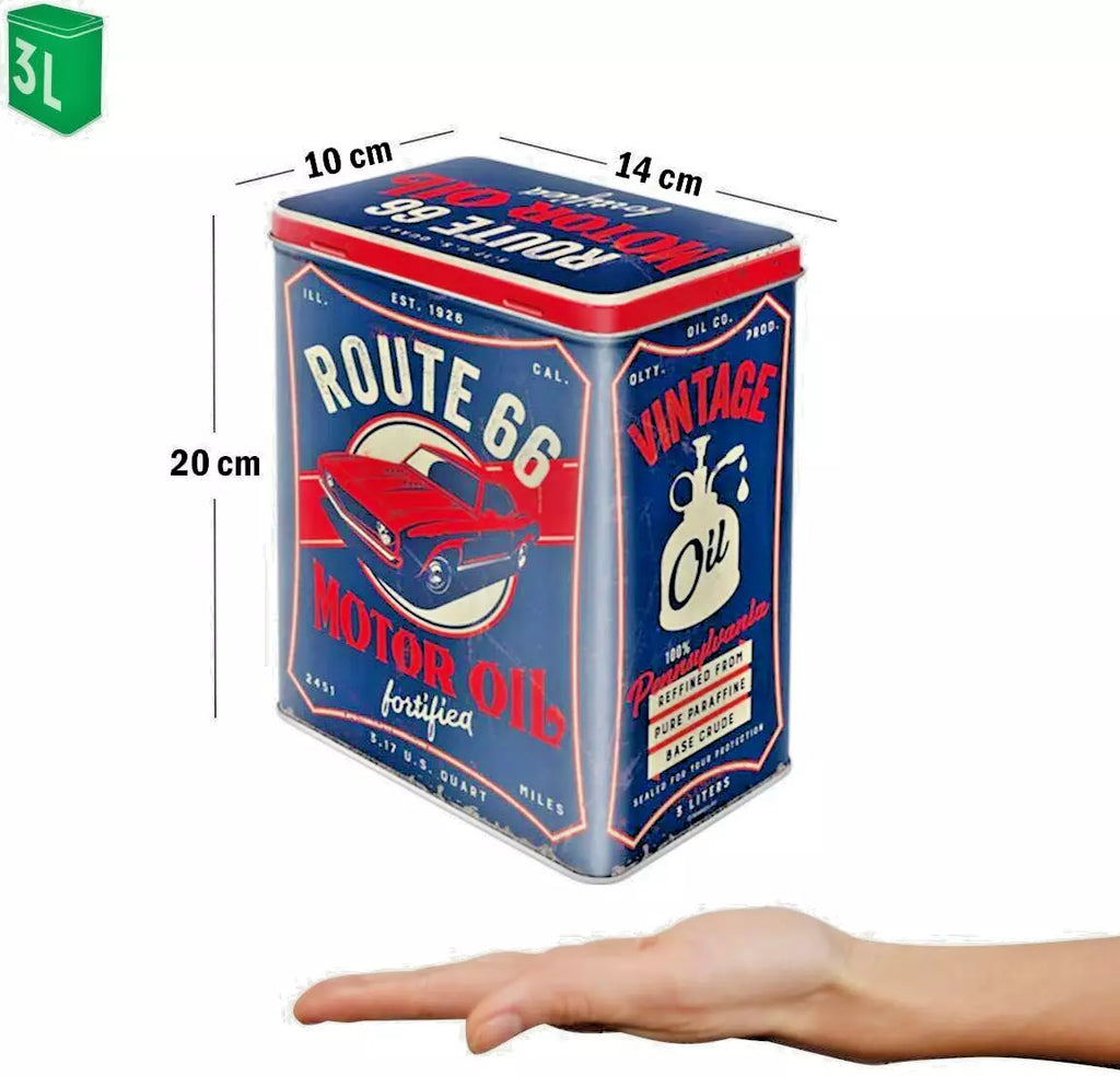 Kitchen Storage Canisters Tins Nostalgic-Art Route 66 Motor Oil Treats Tin Gifts