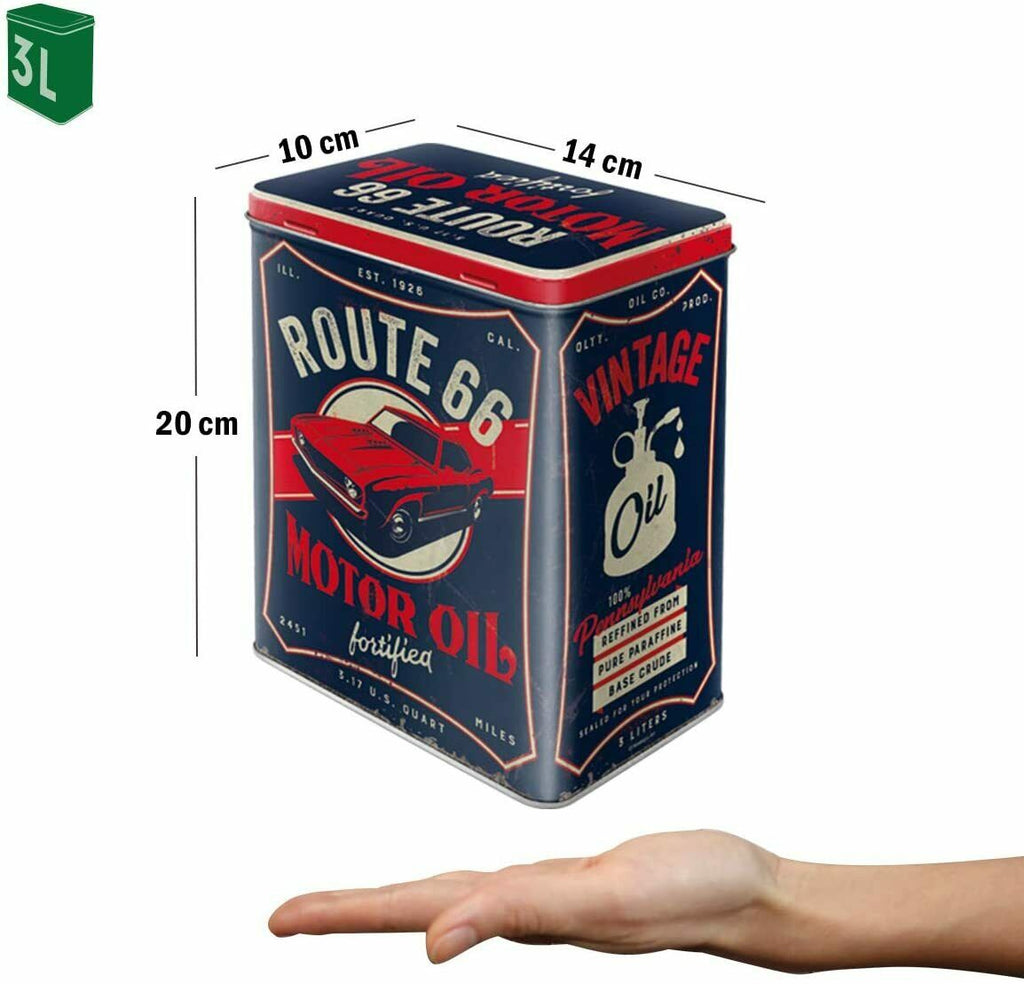 Nostalgic-Art Large Tin Storage Container Route 66 Motor Oil - Gift Ideas