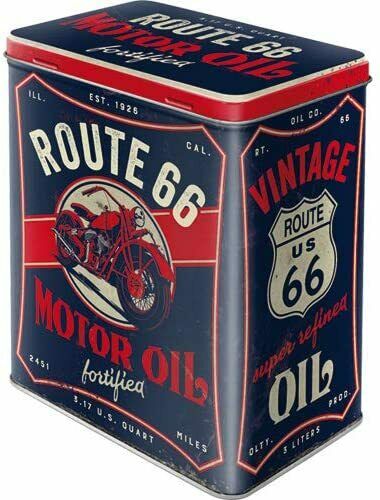 Nostalgic-Art Tin Storage Box Large Route 66 Motor Oil - 330150 - Gift Ideas 
