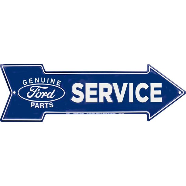 Embossed Metal Tin Sign - Ford Genuine Parts & Service Gift Ideas 4Man Cave