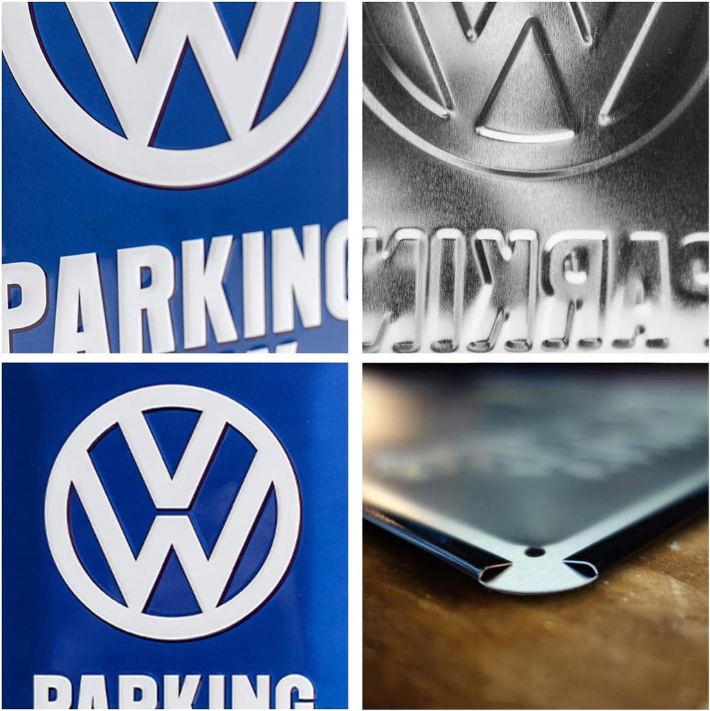 Volkswagen VW Parking Only Embossed Metal Tin Sign