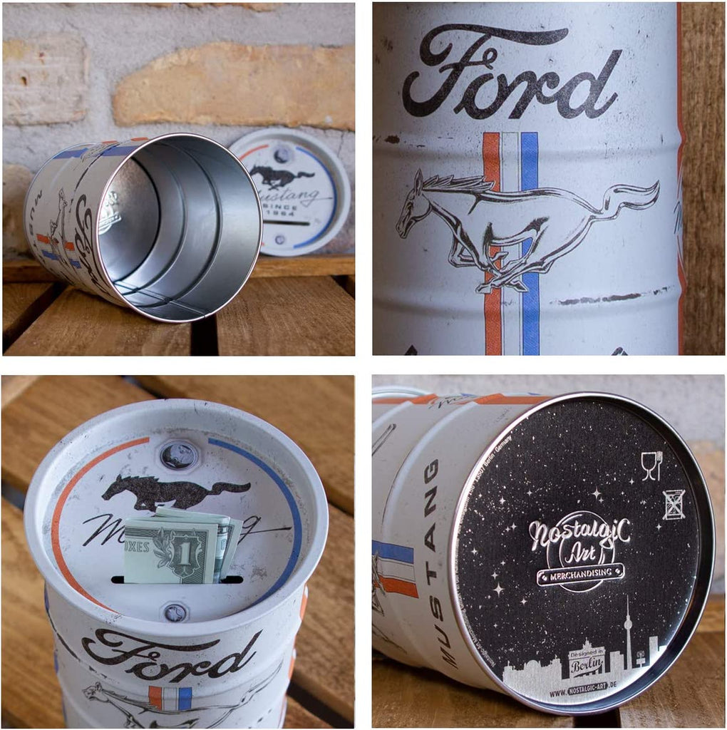 Money Box - Oil Barrel – Ford Mustang Horse Logo - Gift Ideas