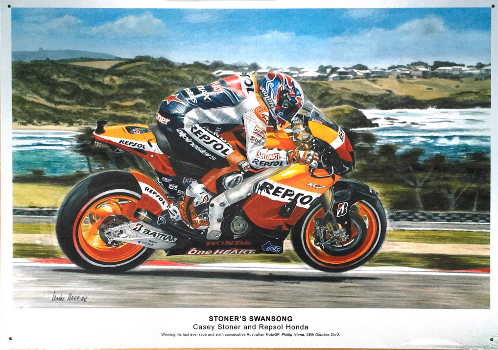 Metal Tin Sign - Casey Stoner & Repsol Honda - Gift Ideas 4 Mancave Bar Signs