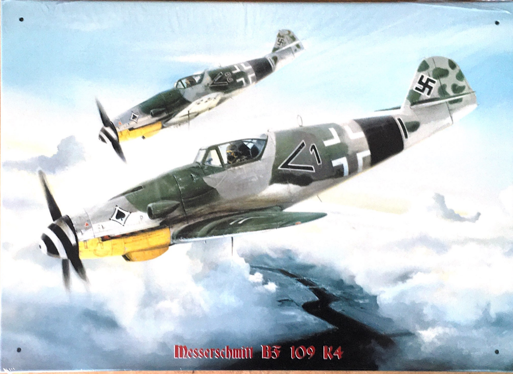 Metal Tin Sign -  ME 109 Messerschmitt WW2 - Gift Ideas 4 Mancave Bar Signs