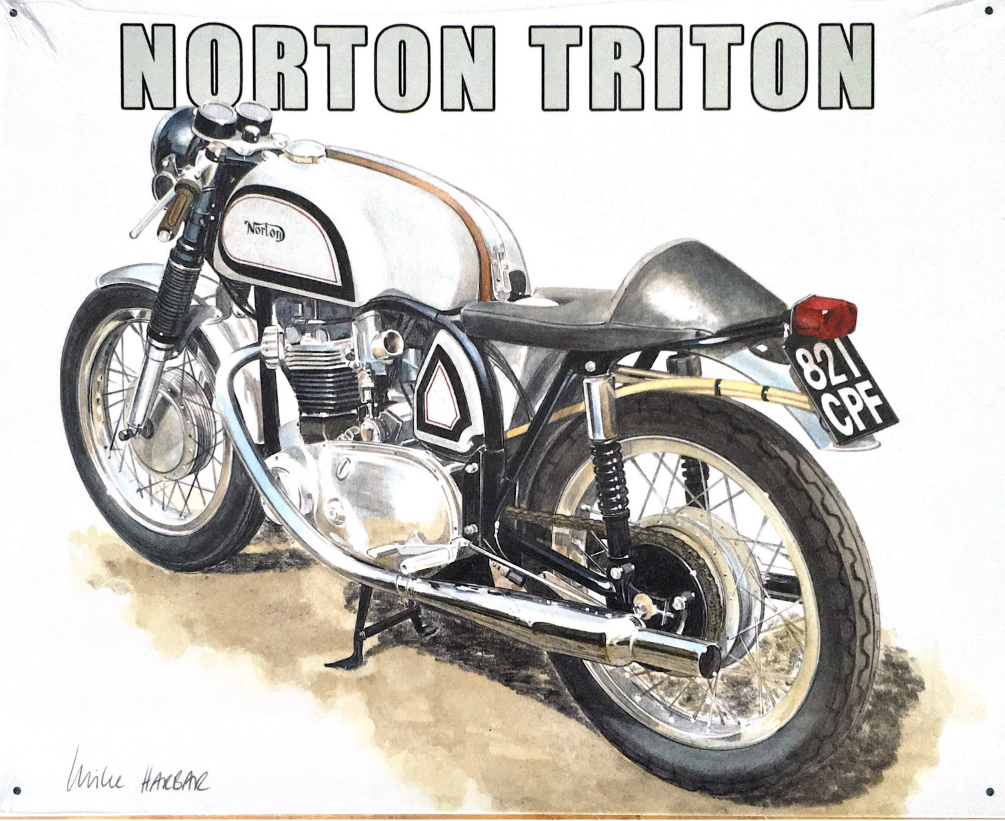 Jeebsters Nostalgic Metal Tin Sign Norton Triton 1957 Motorcycle Gift Ideas