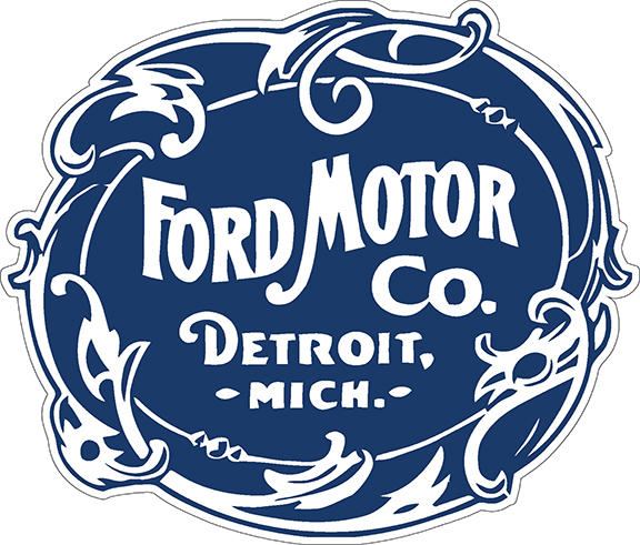 Metal Tin Signs Embossed - Vintage Ford Motor Co. Logo Shaped