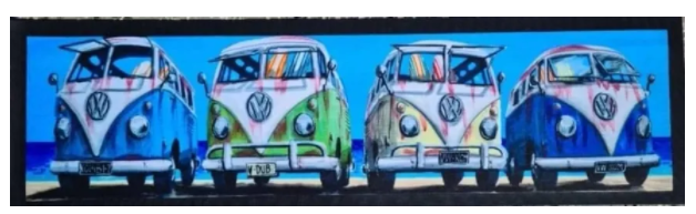  VW Kombi on The Beach Bar Runner- Bar Mat