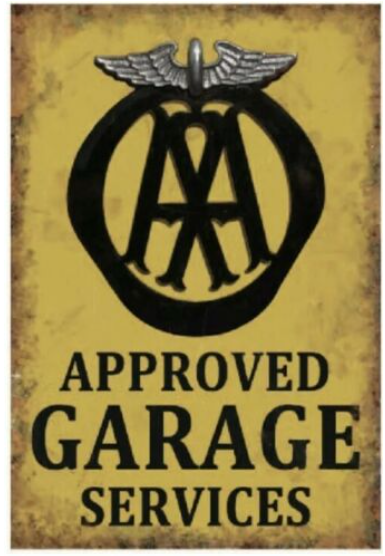 Metal Tin Sign -AA Approved Garage Services - Gift Ideas 4 Mancave Bar Signs