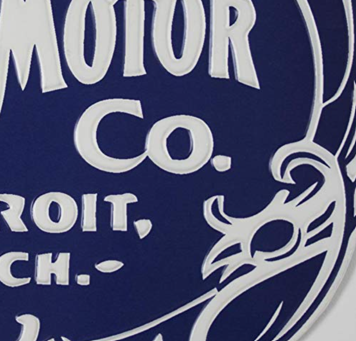 Metal Tin Signs Embossed - Vintage Ford Motor Co. Logo Shaped