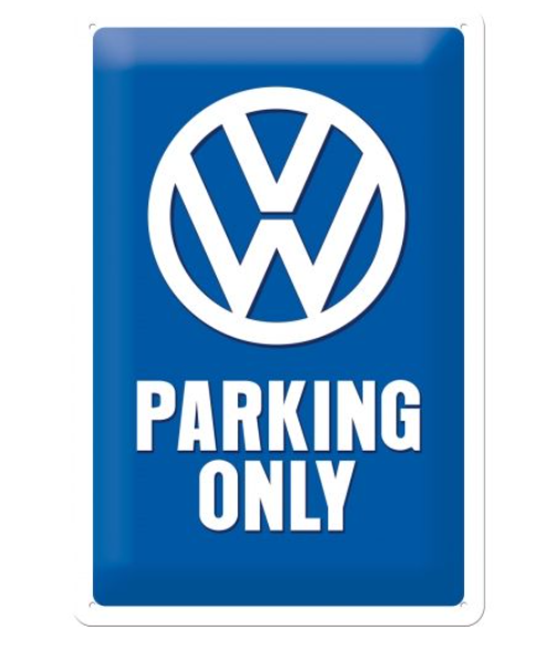 Volkswagen VW Parking Only Embossed Metal Tin Sign