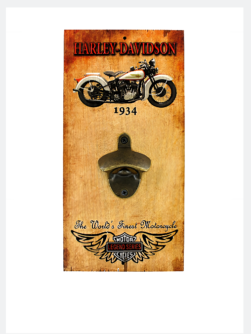 Wall Mounted Bottle Opener – 1934 Harley Davidson Collectable Gift Ideas 4 Mancave Bar
