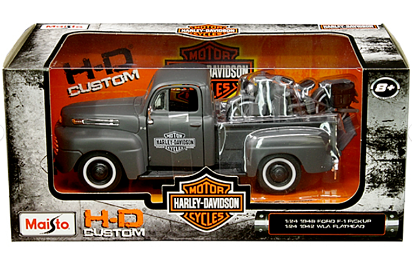 1:24 Diecast Model - Harley Davidson 1948 Ford & 1942 WLA Collectable Gift Ideas