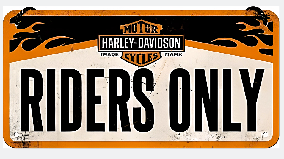 Metal Tin Signs Embossed Harley Davidson Riders Only