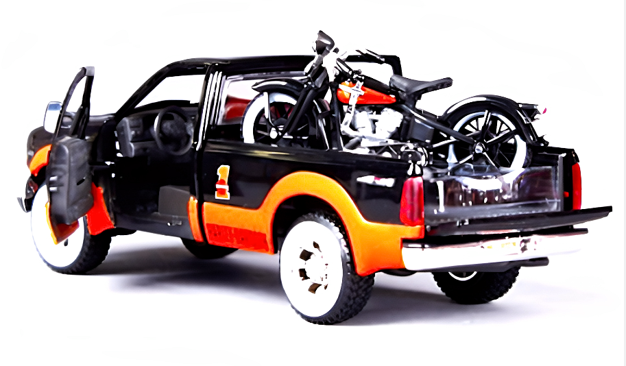 1:24 Diecast Model - Ford 350 Pickup - Knucklehead Harley Davidson - Gift Ideas