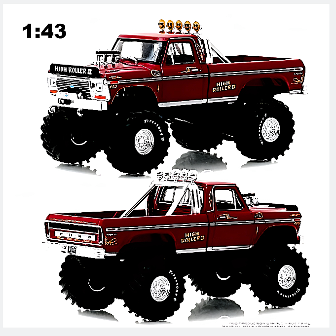 Greenlight 1:43 Diecast Model Toy High Roller II 1979 Ford F-250 Monster Truck