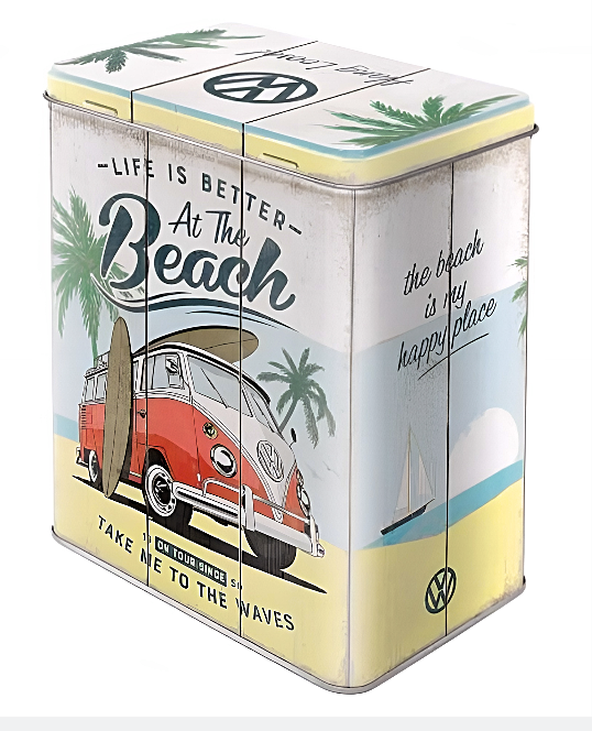 Nostalgic-Art Tin Storage Container VW Bulli Life is Better at the Beach Gift