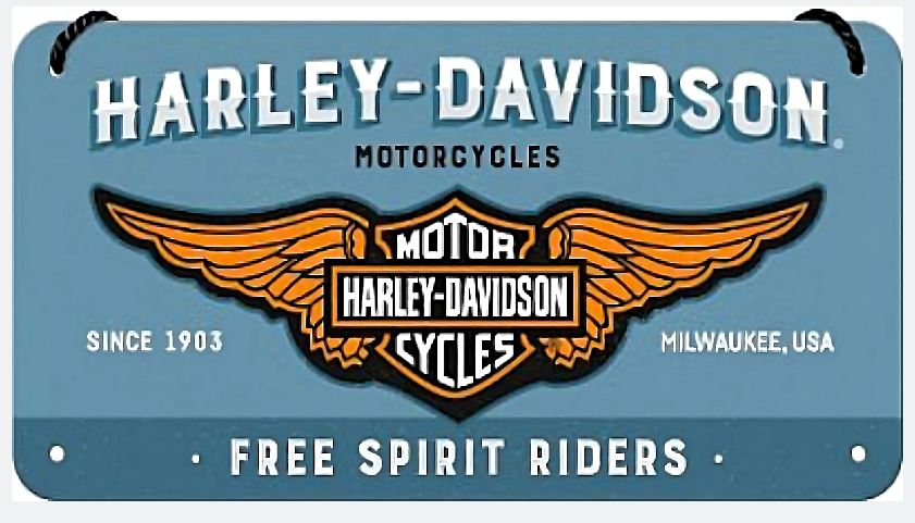 Nostalgic-Art Embossed Metal Tin Sign - Harley Davidson Riders - Gift Ideas