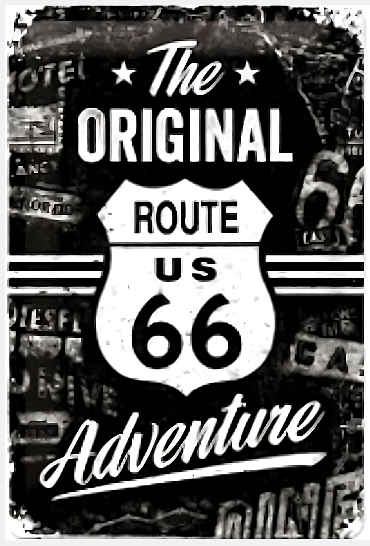 Embossed Metal Tin Signs - Route 66 Adventure - Gift Ideas 4 Mancave Bar Signs