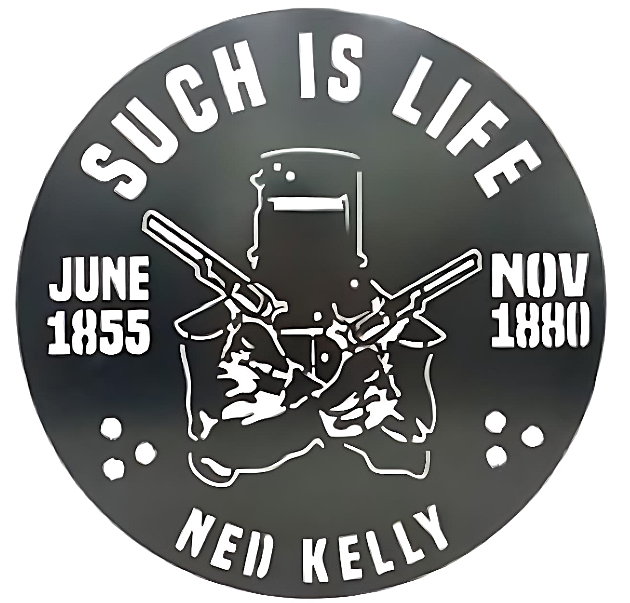 Metal Tin Sign - Ned Kelly with Pistols Wall Art - Gift Ideas 4 Mancave Bar Sign