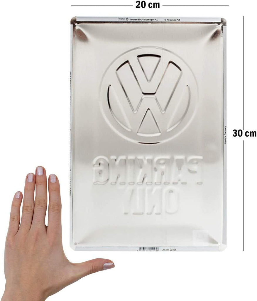 Volkswagen VW Parking Only Embossed Metal Tin Sign