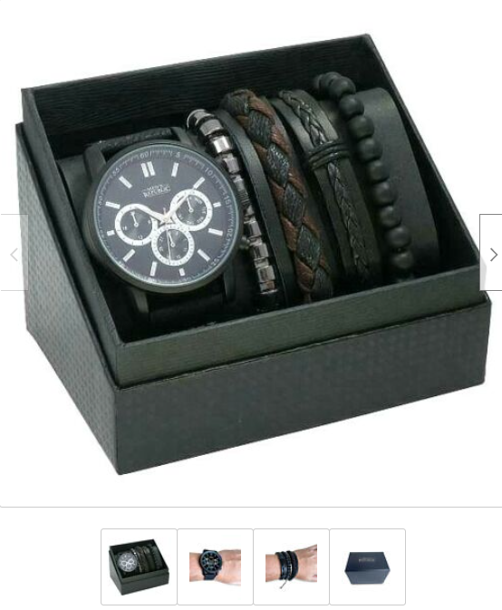 Wristwatch set with 4 Bracelet Gift Set
