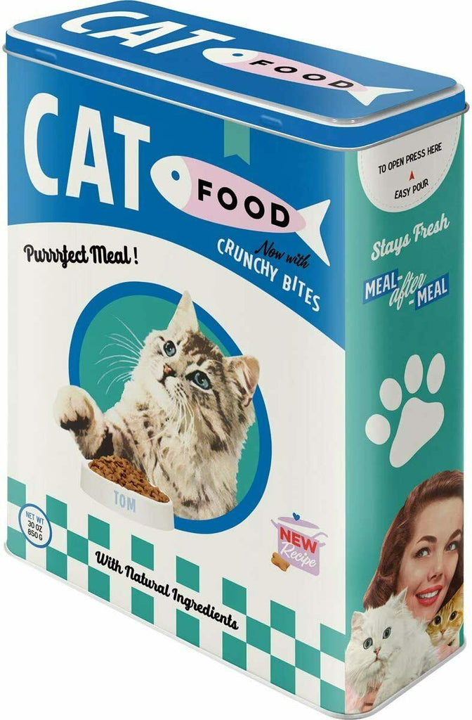 Nostalgic-Art Tin Storage Container   Cat   Pet Food   Treats     Gift Ideas