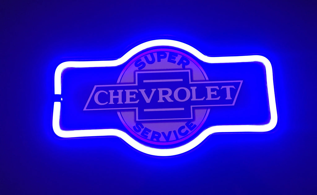 Marquee Sign Rope LED - Chevrolet super service - Gift Ideas 4 Mancave Bar Signs