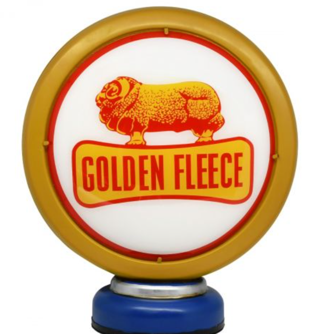 Metal Tin Sign - Golden Fleece Petrol Pump 3D Hand Made Metal Craft - Gift Ideas