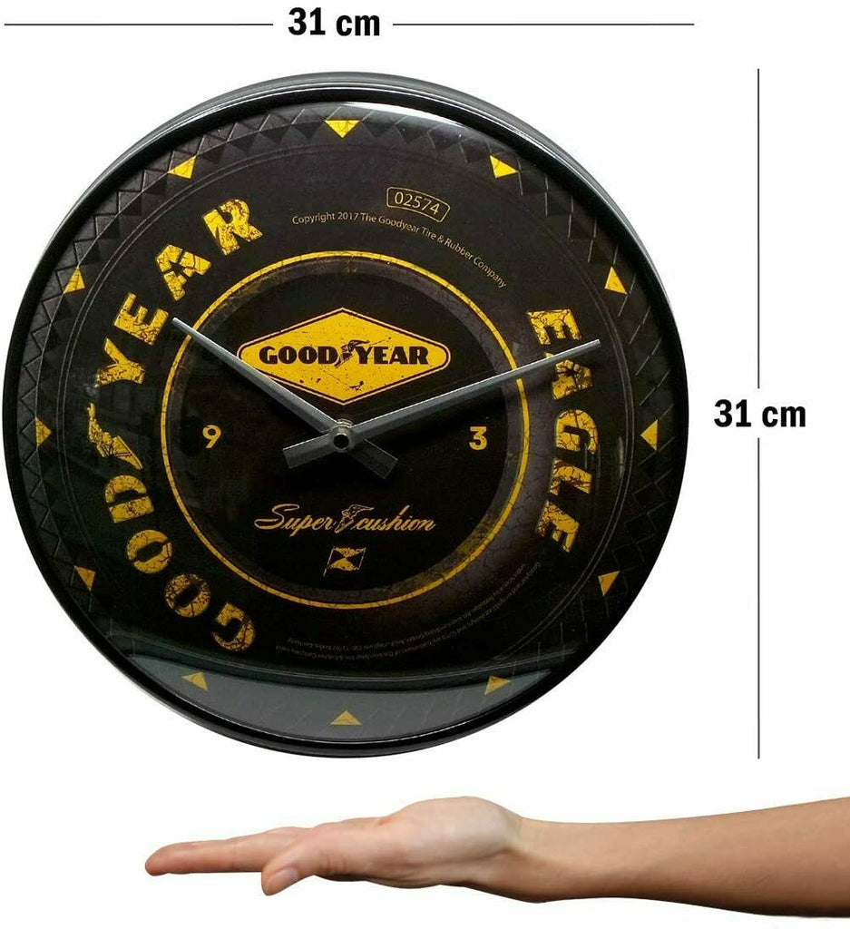 Nostalgic-Art Wall Clock - Goodyear Tyres Wheel - Collectible Gift Ideas