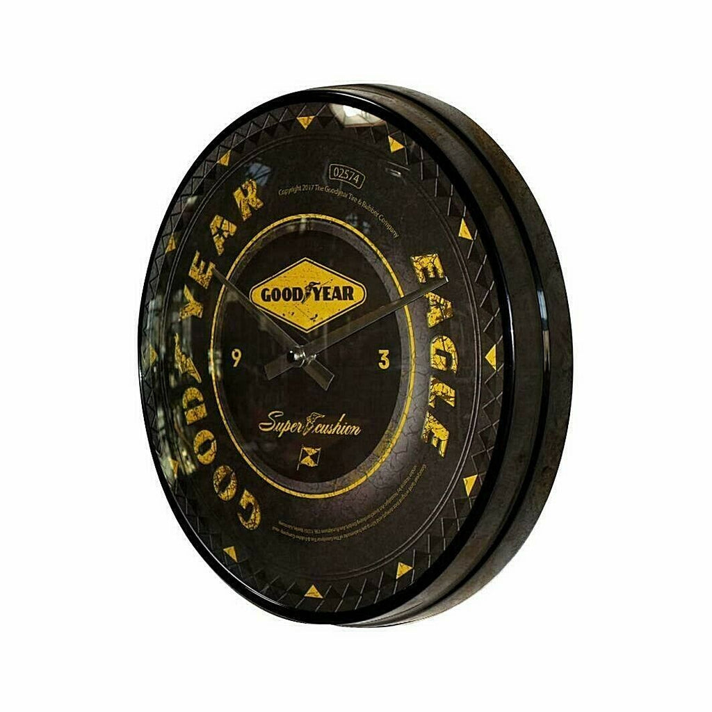 Nostalgic-Art Wall Clock - Goodyear Tyres Wheel - Collectible Gift Ideas