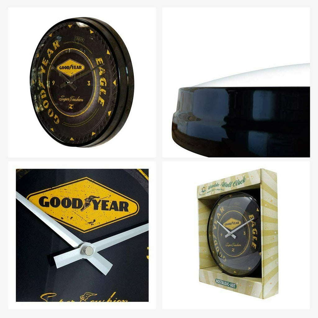 Nostalgic-Art Wall Clock - Goodyear Tyres Wheel - Collectible Gift Ideas