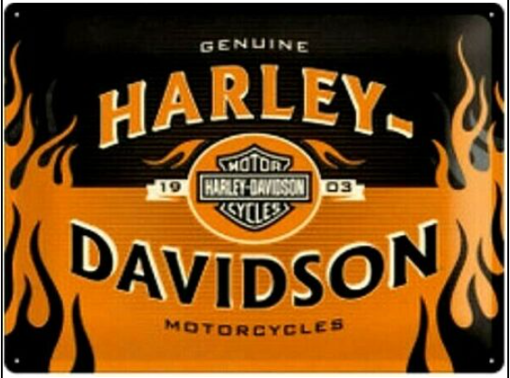 Embossed Metal Tin Sign – Harley Davidson – Gift Ideas 4 Mancave Bar Signs