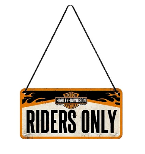 Metal Tin Signs Embossed Harley Davidson Riders Only 