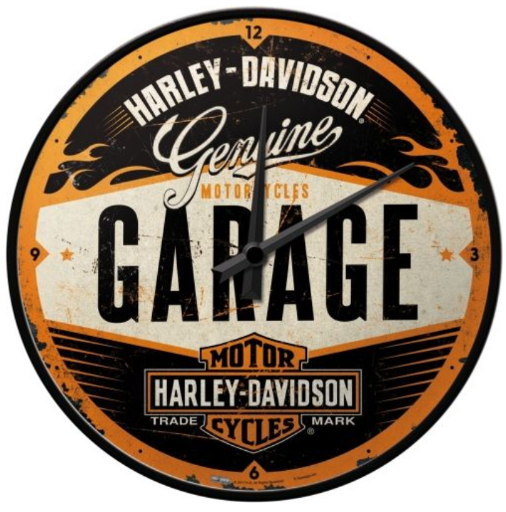 Nostalgic-Art Wall Clock - Harley-Davidson Garage - Collectible Gift Ideas