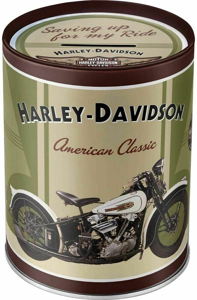 Harley Davidson Knucklehead Tin Money Box- Piggy bank