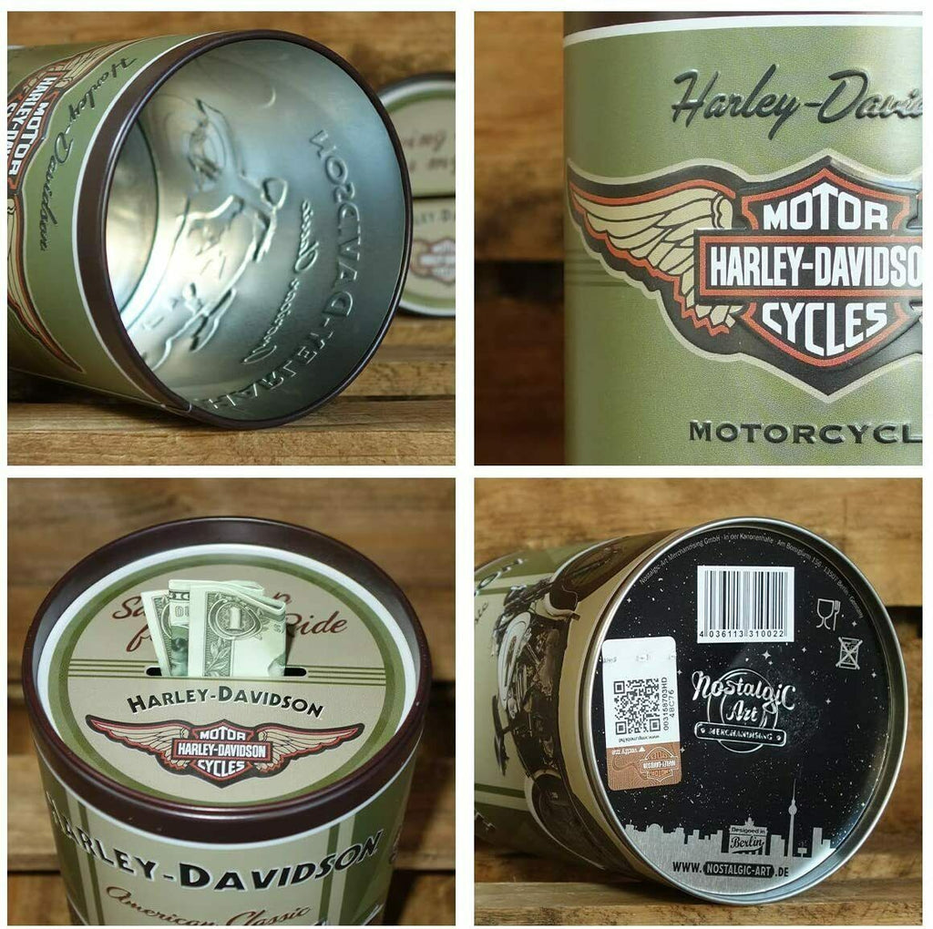 Harley Davidson Knucklehead Tin Money Box- Piggy bank