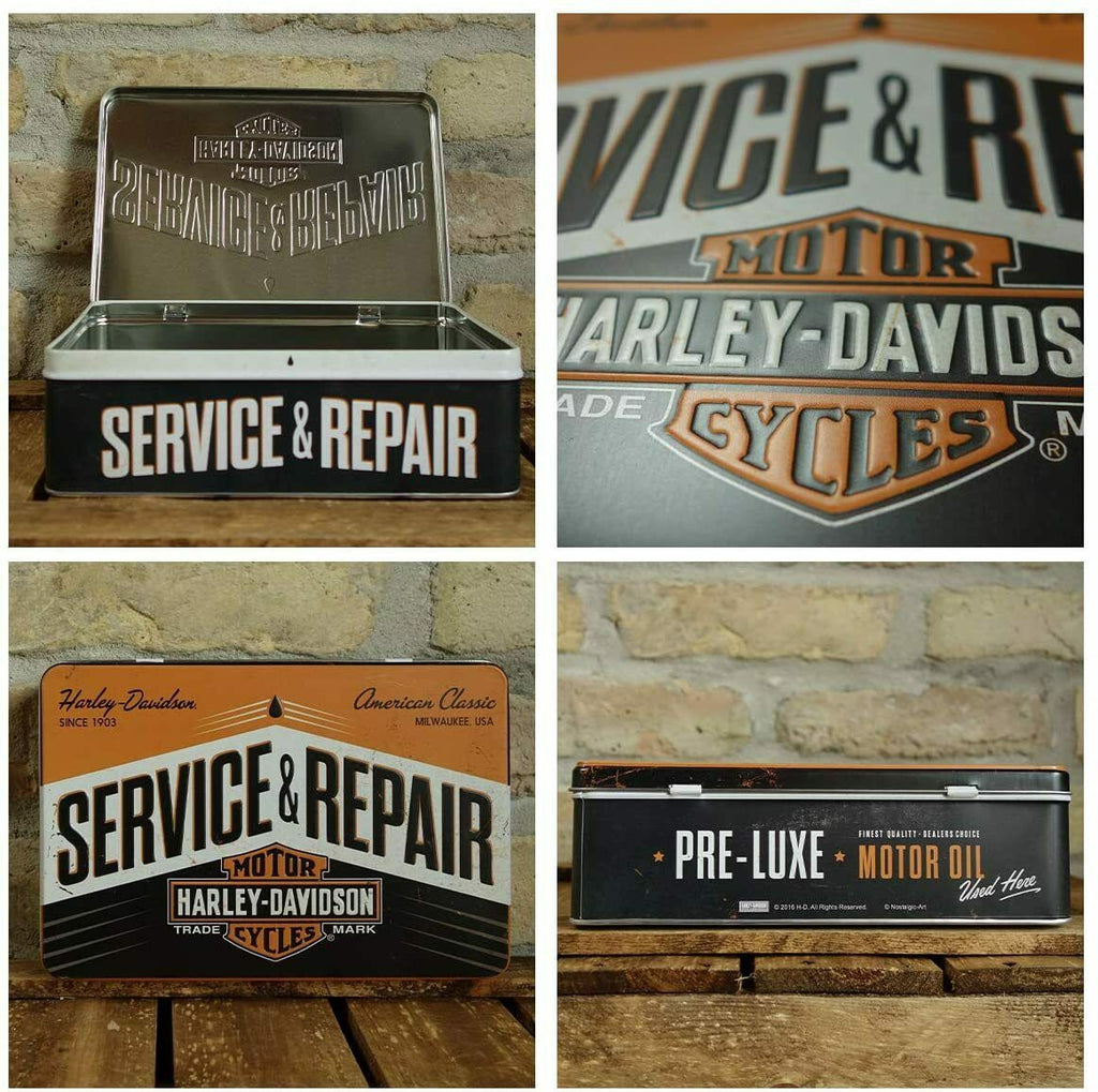 Harley Davidson Service & Repair Flat Tin - Storage Container