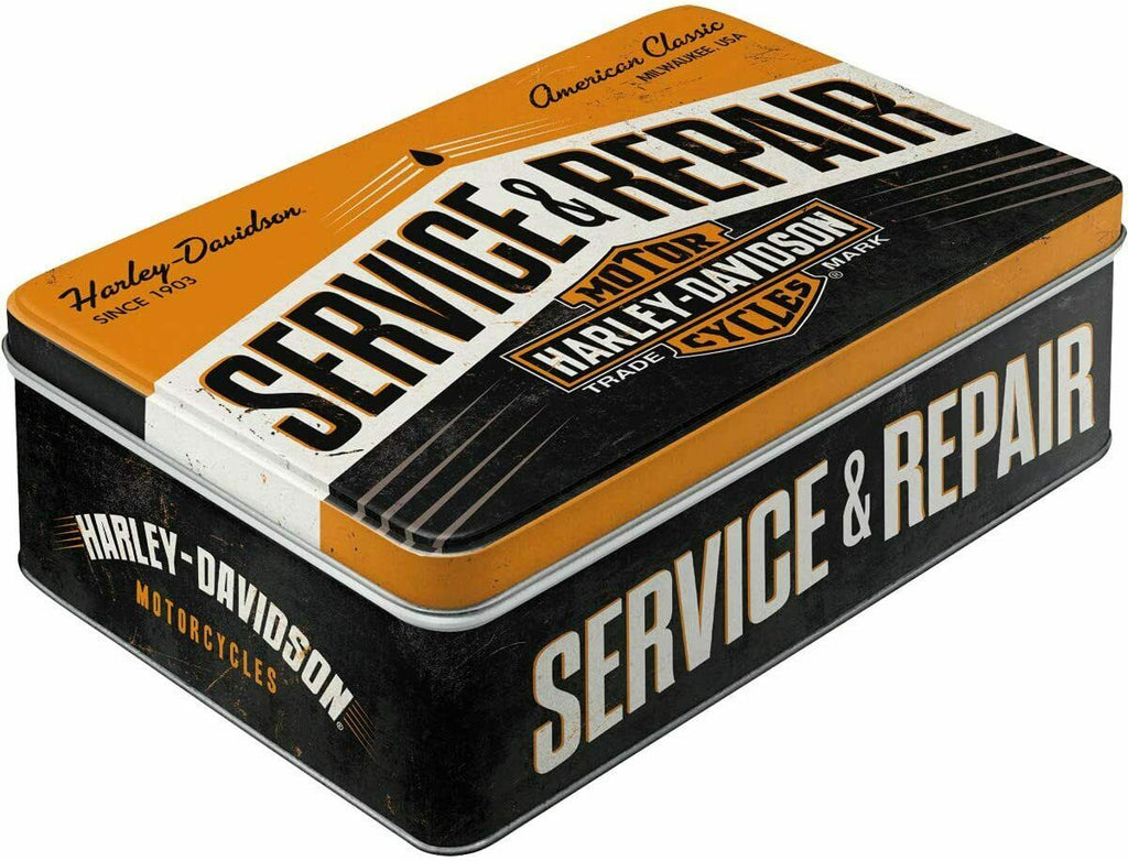 Harley Davidson Service & Repair Flat Tin - Storage Container