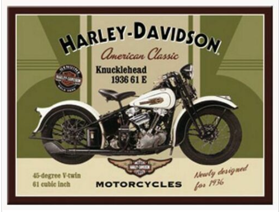 Harley Davidson 1936 Knucklehead 61E Fridge Magnet