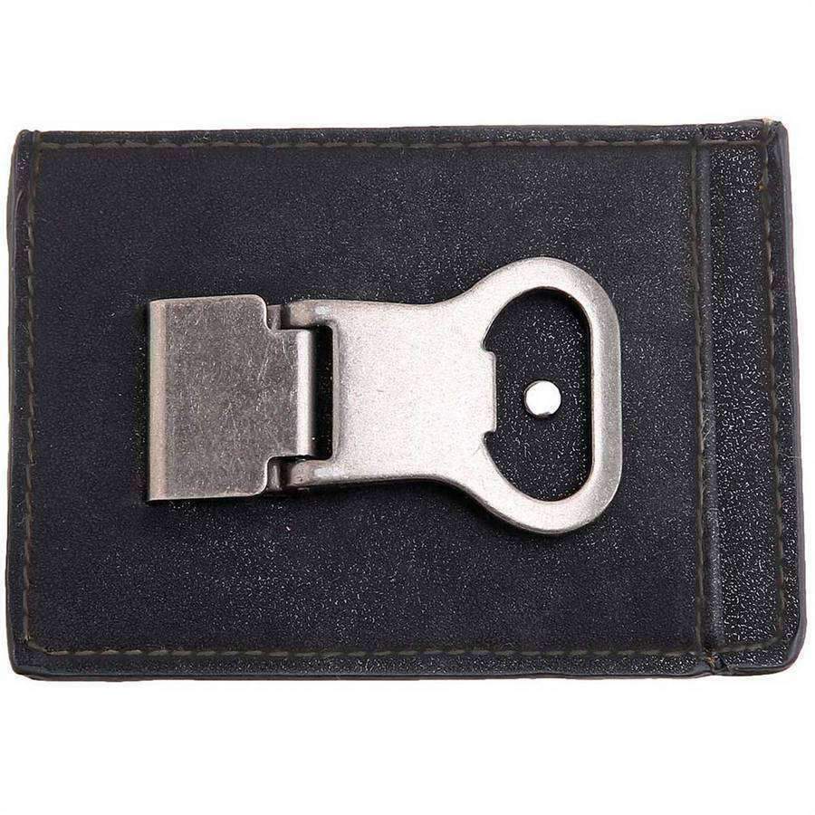 Leather Money Clip with Bottle Opener- Men’s Wallet