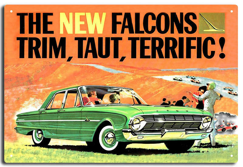 The New XL Falcon Metal Tin Sign