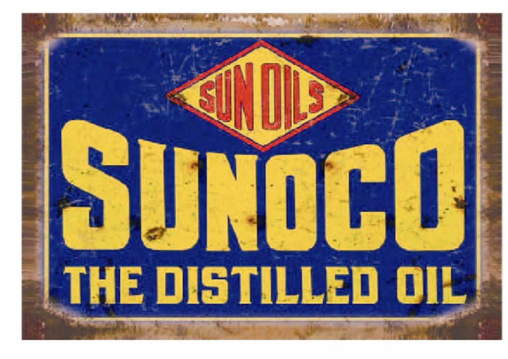 Metal Tin Signs - Sunoco the Distilled Oil - Gift Ideas 4 Mancave Bar Signs