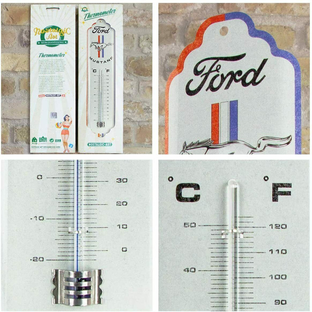 Nostalgic-Art - Thermometer - Ford Mustang Horse Logo - Gift Ideas