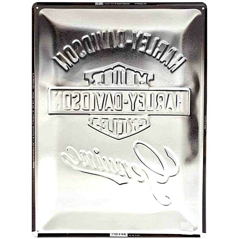 Embossed Metal Tin Sign - Harley Davidson Genuine Motorcycles - Gift Ideas