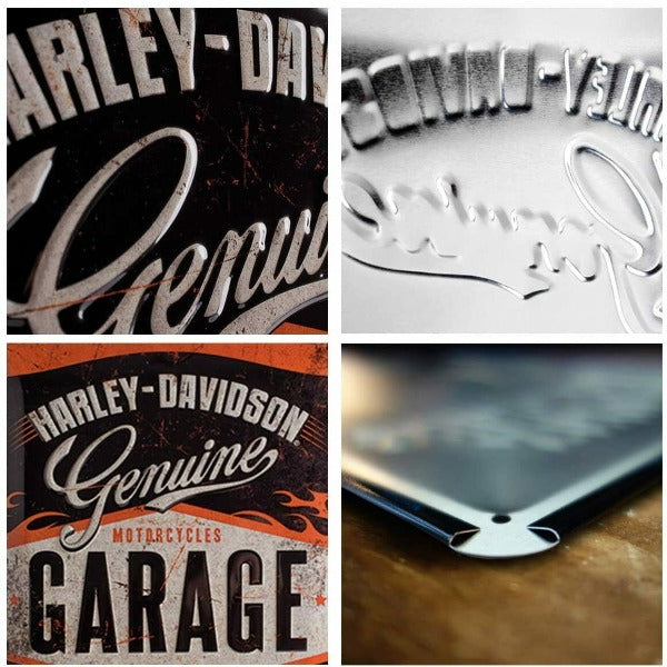 Genuine Harley Davidson Garage Embossed Metal Tin Sign