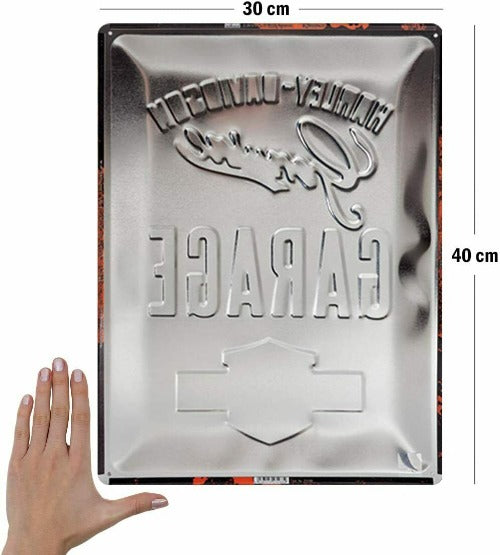 Genuine Harley Davidson Garage Embossed Metal Tin Sign