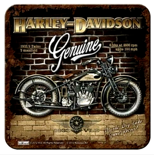 Set of 5 Drink Coasters in Gift Box-Harley Davidson Genuine